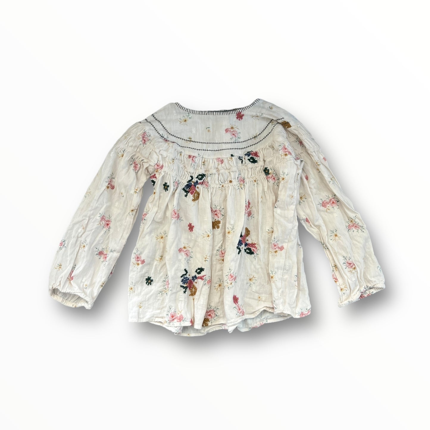 7y Zara floral blouse