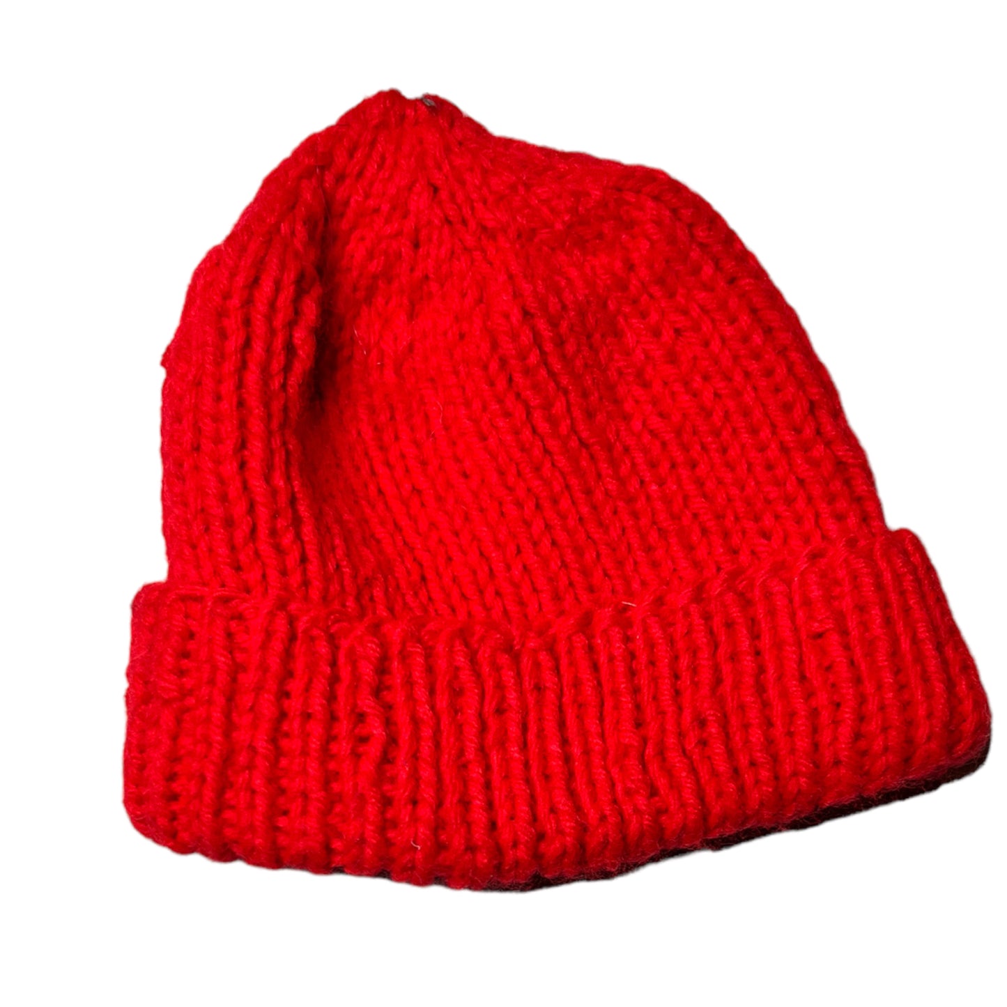 1/2 red knit fleece toque