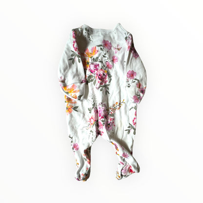 0-1m floral white onsie next